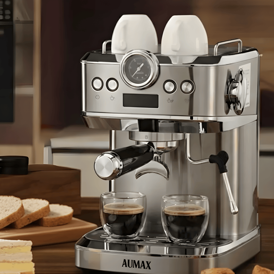 CAFETERA EXPRESS PLATINA 20 BARES 2 EN 1 Cafe Molido + Cápsulas AU-MAX