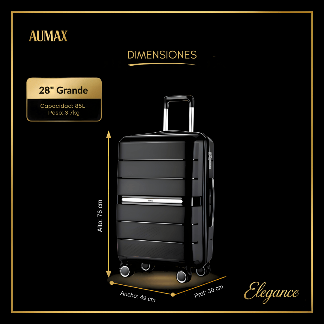 VALIJA ELEGANCE BLACK GRANDE 28" PP-3031G TSA AU-MAX