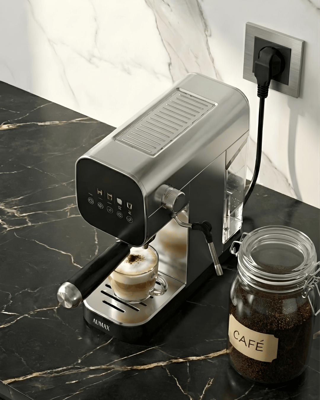 CAFETERA EXPRESS MILANO 20 BARES 2 EN 1 CAFÉ MOLIDO Y CÁPSULAS AU-MAX