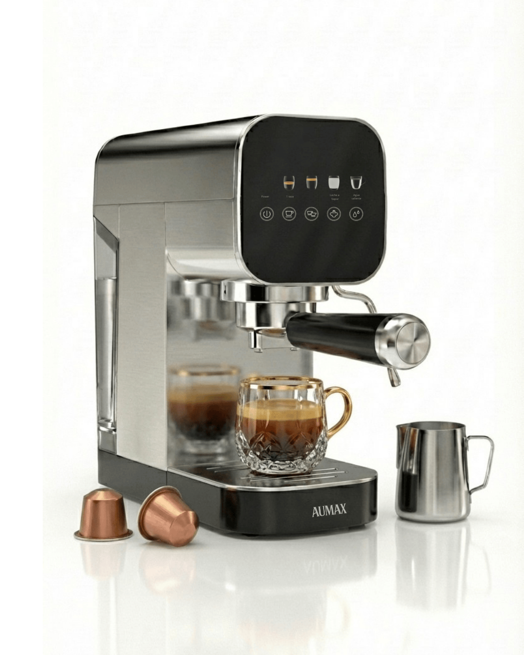 CAFETERA EXPRESS MILANO 20 BARES 2 EN 1 CAFÉ MOLIDO Y CÁPSULAS AU-MAX