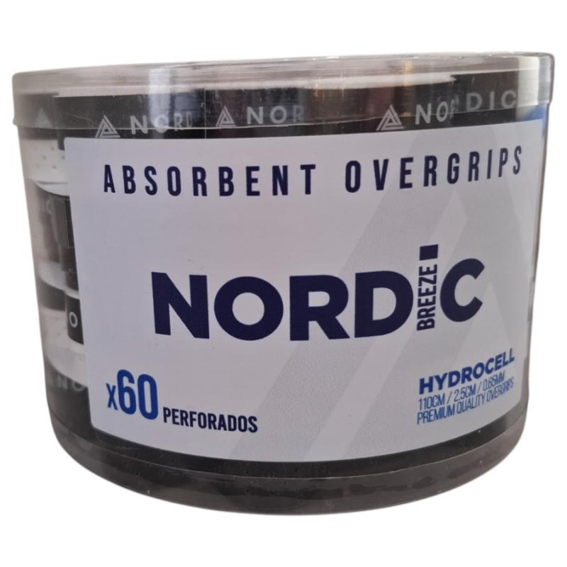 Cubregrip Nordic perforado Blanco-Negro caramelera x 60 unid.