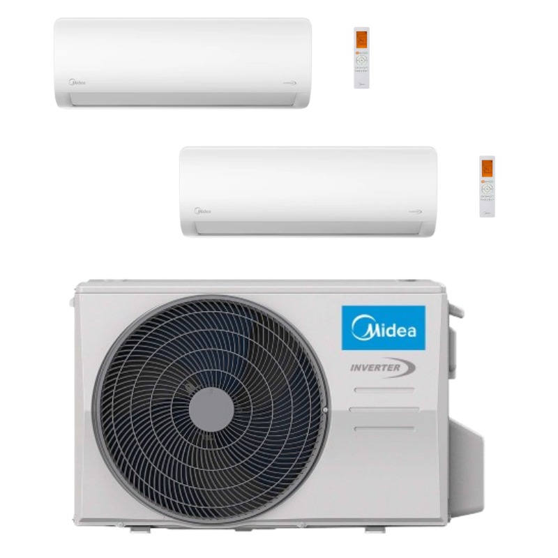 CONJUNTO MULTISPLIT MIDEA SMART PARED 1 X 2640 W + 1 X 5280 + UNIDAD EXTERIOR 7910 W