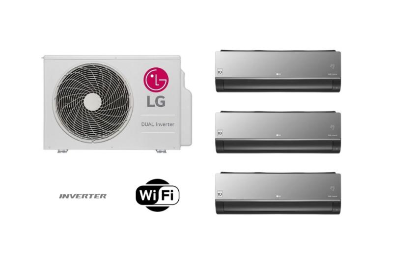 CONJUNTO MULTISPLIT LG ART COOL PARED 2 X 2300 FG + 1 X 3000 FG + COND. LG MULTI F INVERTER -48
