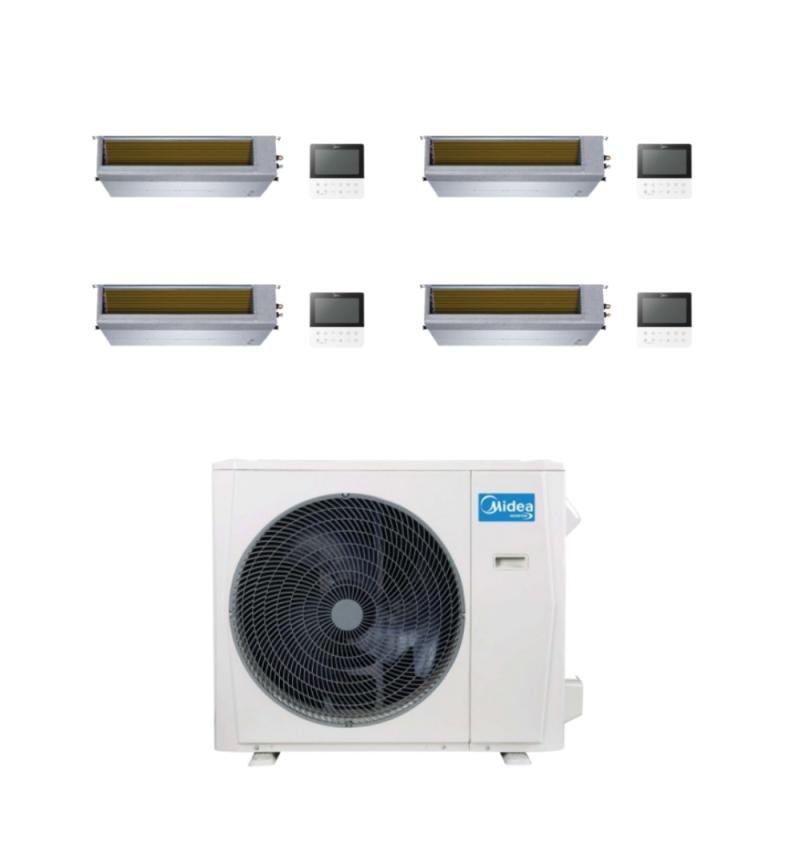 CONJUNTO MULTISPLIT MIDEA SMART BAJA SILUETA 3 X 2640 W + 1 X 5280 + UNIDAD EXTERIOR 12310 W