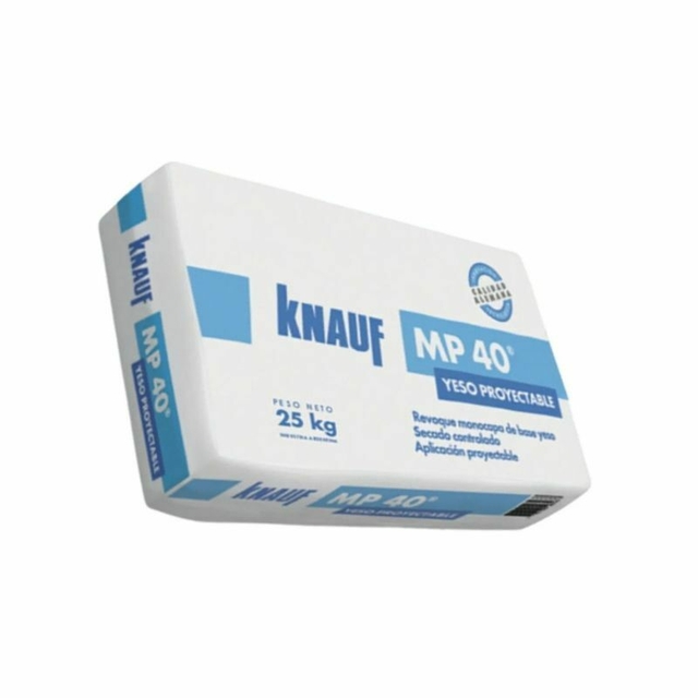 Knauf Yeso MP 40 Revoque Monocapa x 25 Kg – Aplicación con Máquina