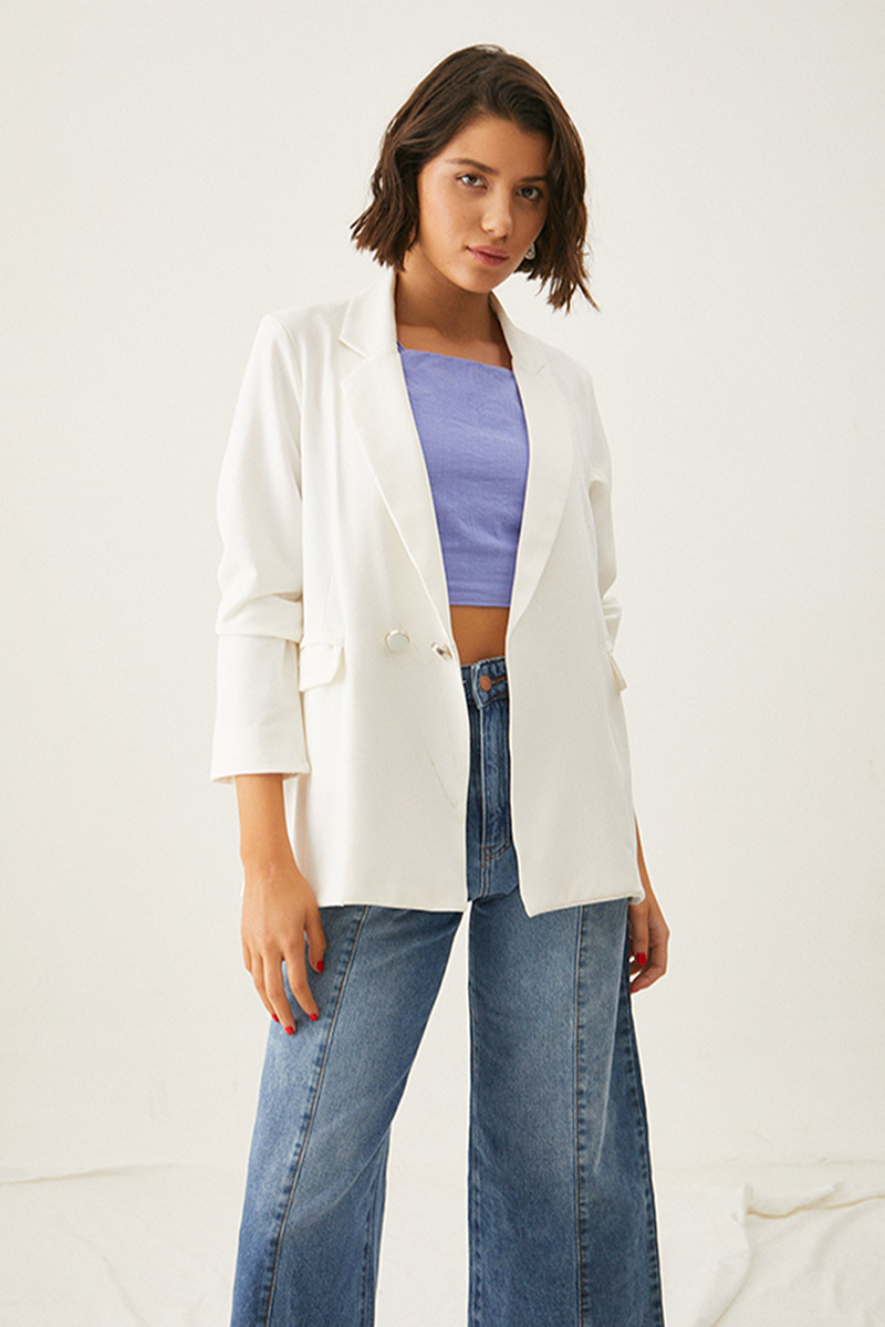 Blazer NOA.N - Fabriqué En France, Taille 38, Occasion Très Bon état, Couleur Gris, Doublure Laine/polyester