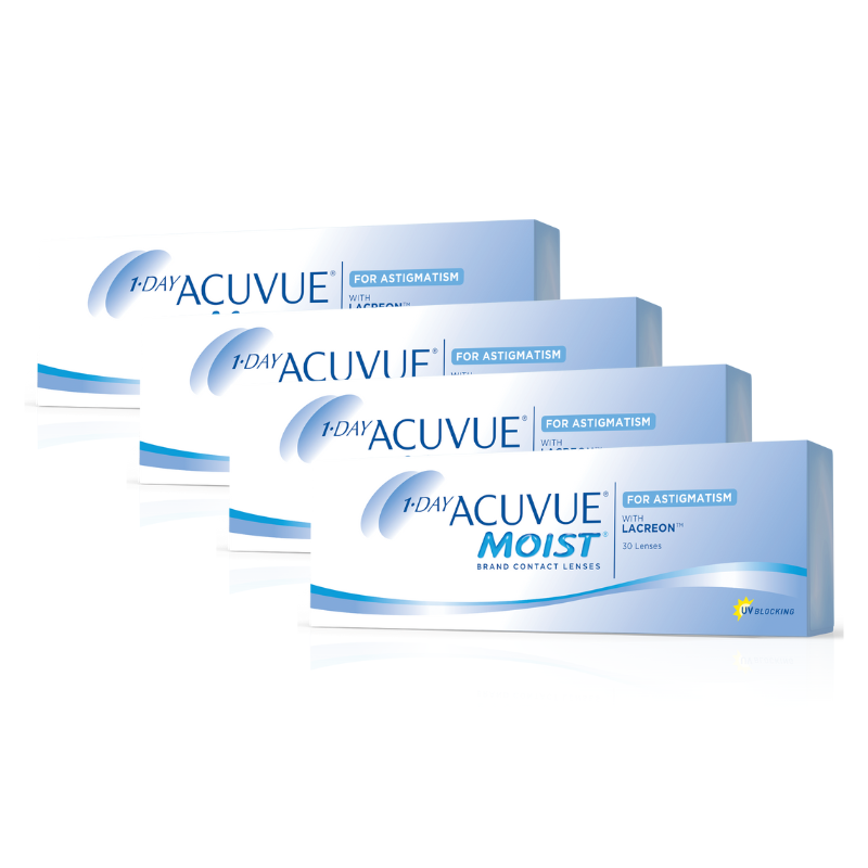 SET 4 CAJAS ACUVUE ONE DAY MOIST PARA ASTIGMATISMO