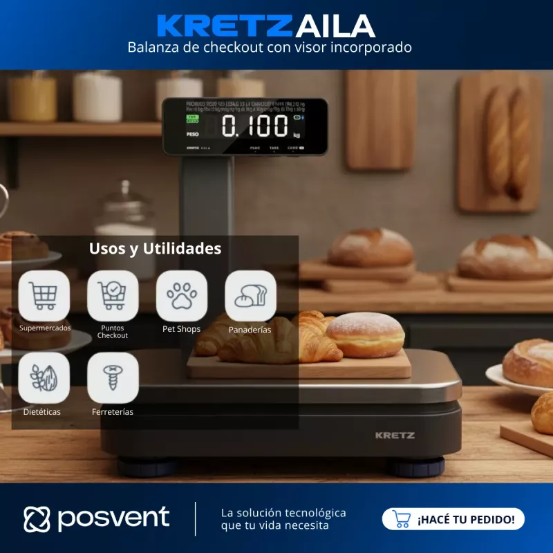 Balanza Kretz Aila 30kg Solo Peso Triple Rango Bateria