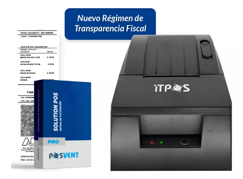 Sistema Factura Electronica SolutionPos Pro Arca Qr Stock + Impresora Ticket 58mm