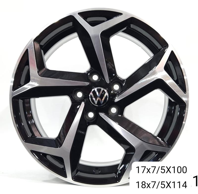 LLANTA 18" VW 5X114 DIAMANTADA Y NEGRO