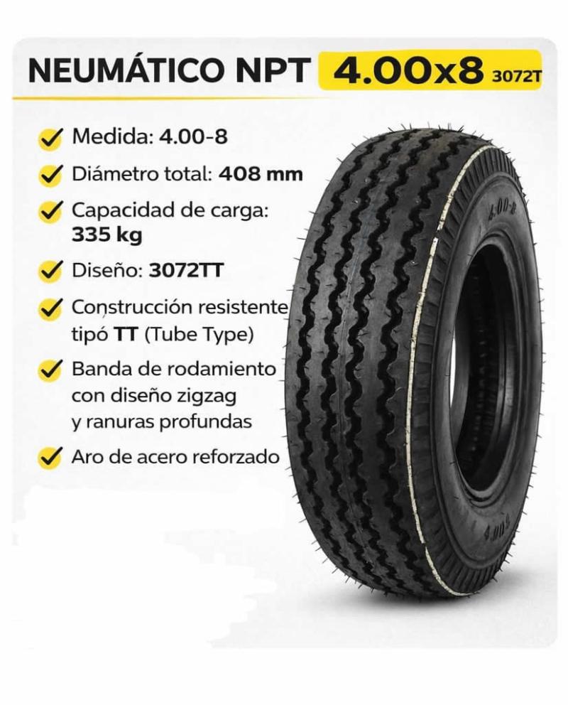 Neumaticos De Moto 4.00x8 Npt 3072 Tt