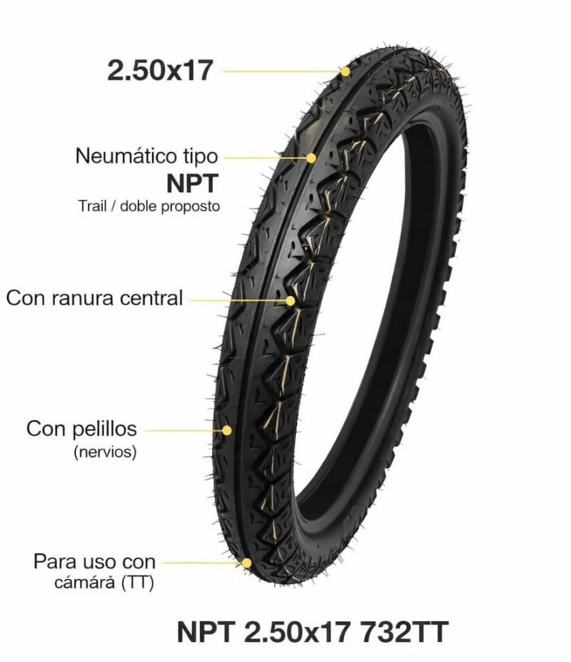 Neumaticos Moto 2.50x17 Npt 730 Tt