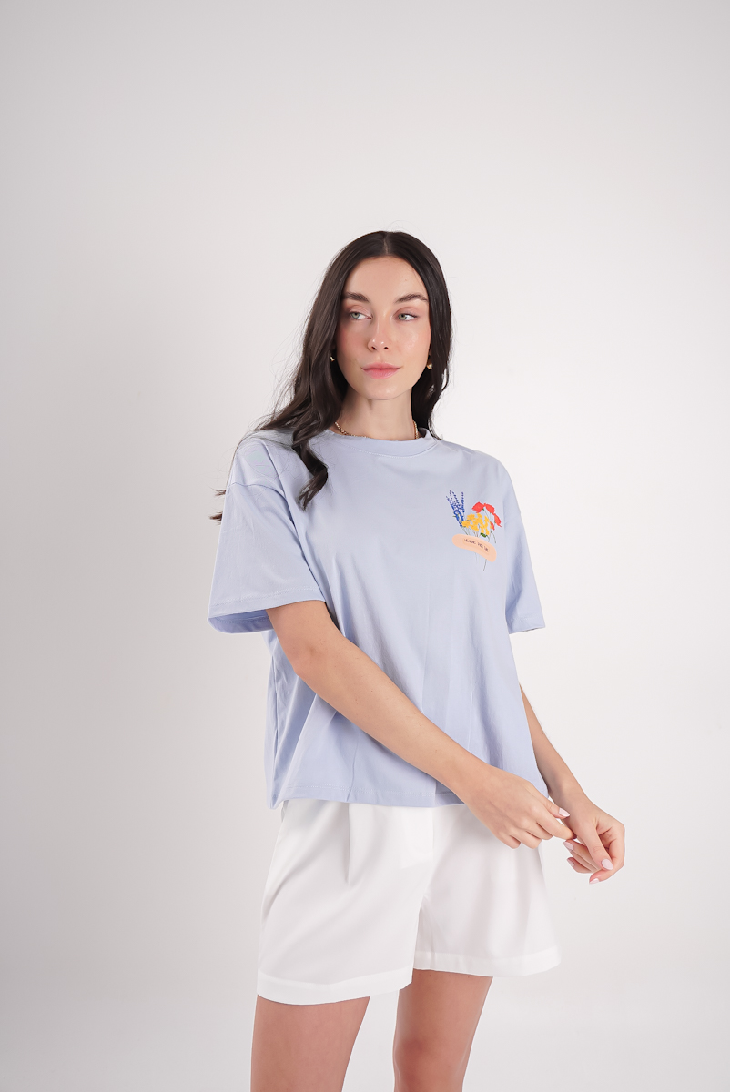 Remera Crop Flores