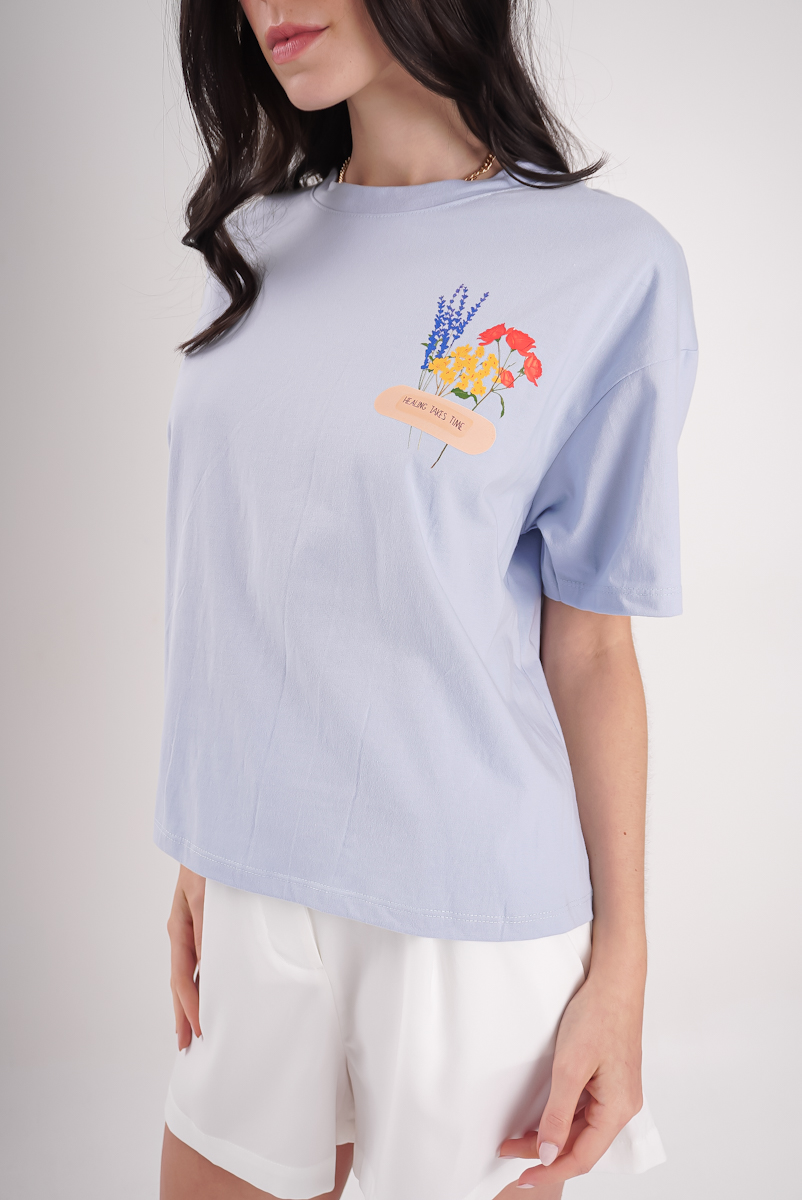 Remera Crop Flores
