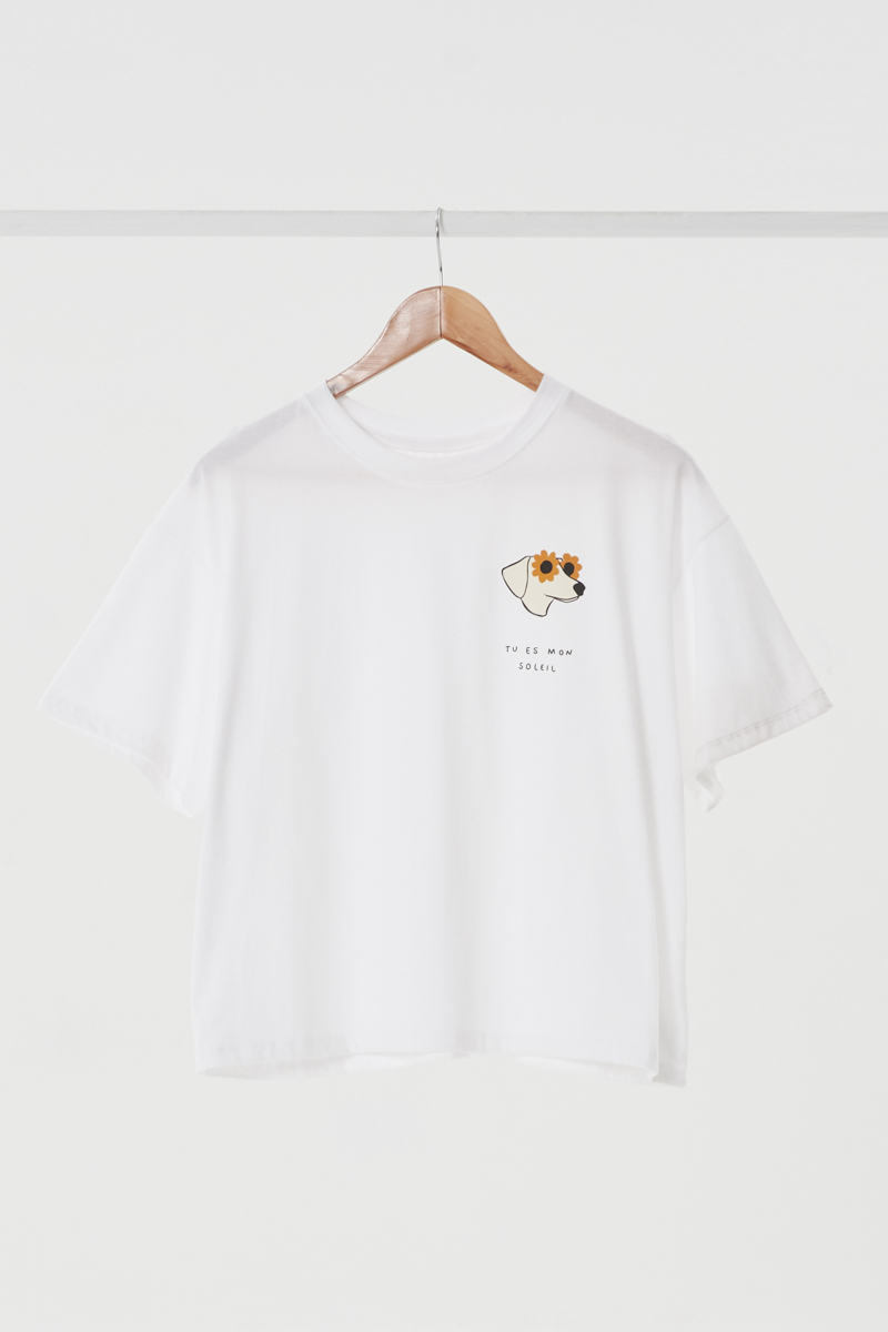 Remera Crop Perrito