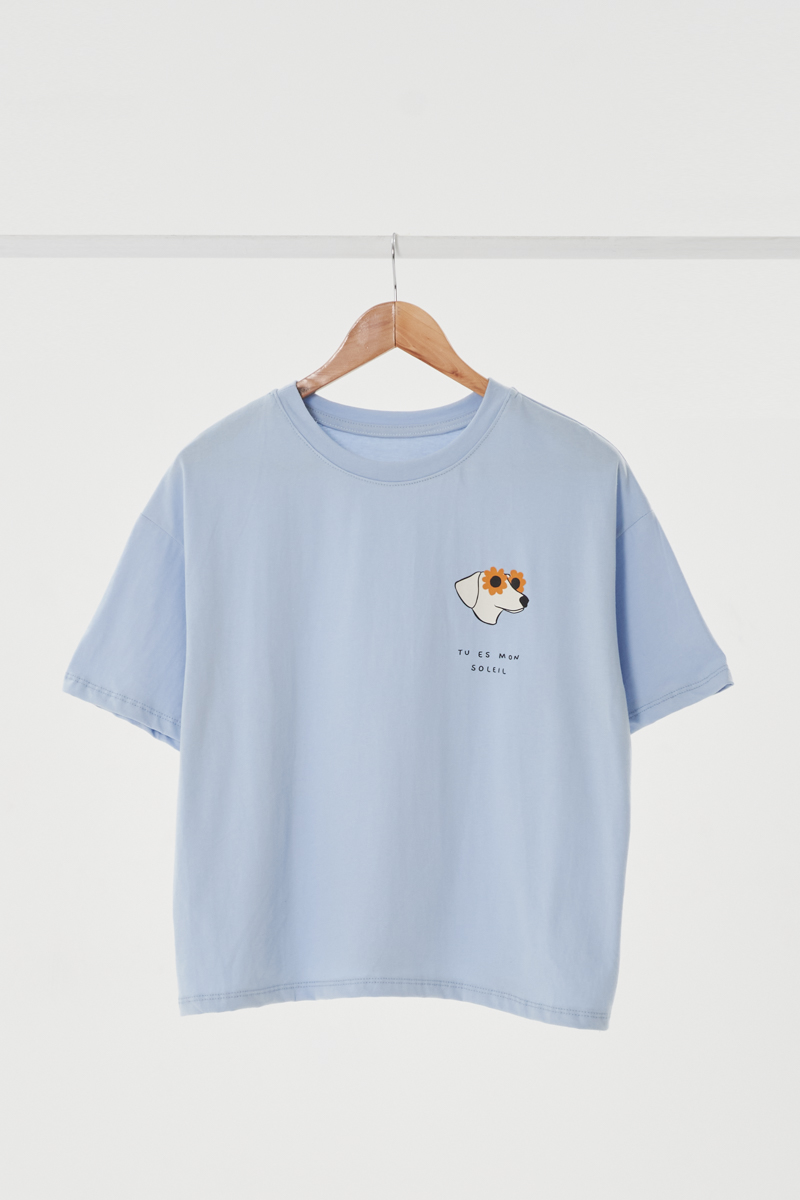 Remera Crop Perrito