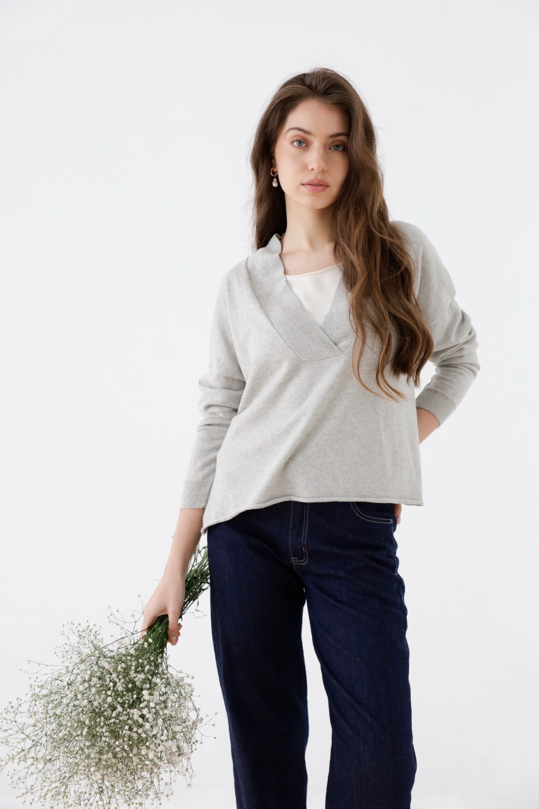 Sweater Escote V Profundo Maca