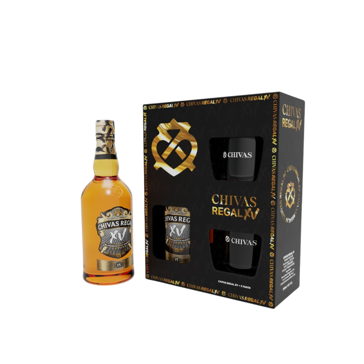 Chivas Regal XV 15 Años + 2 vasos
