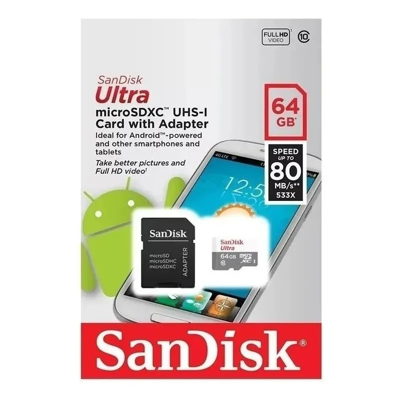 Tarjeta de Memoria Micro SD SanDisk 64GB Ultra