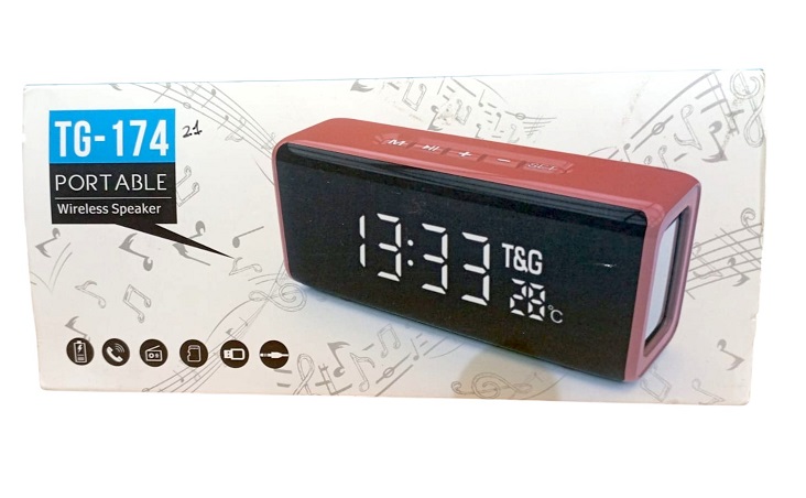 Parlante Portatil Reloj Digital T&g 174 Bluetooth Usb