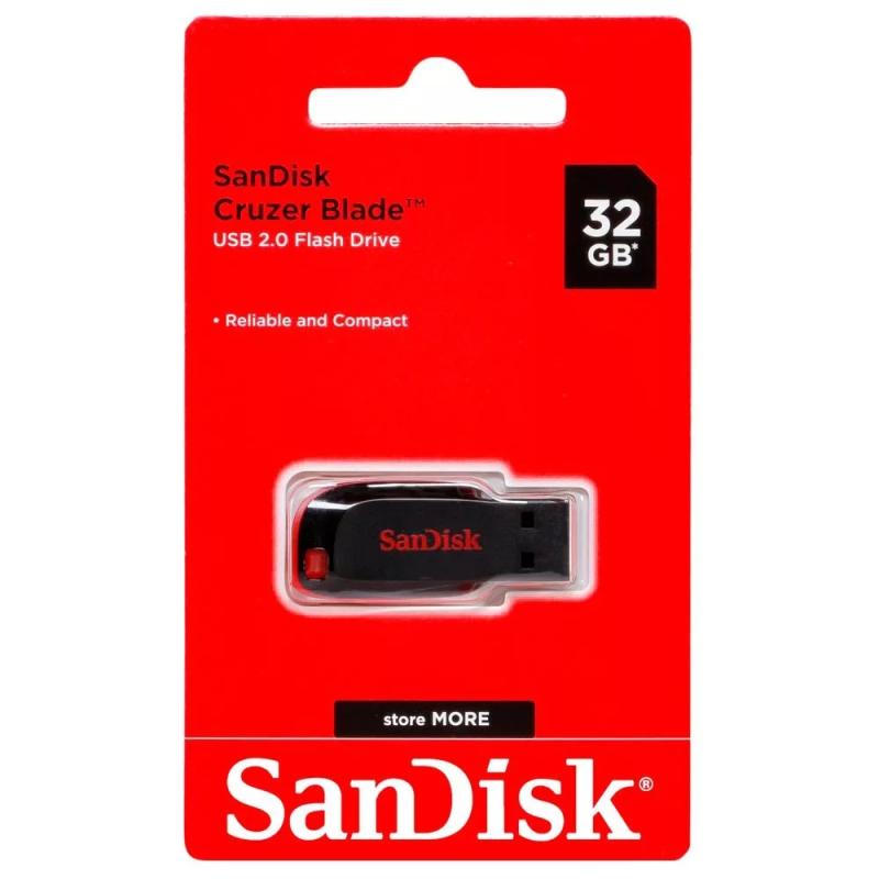 Pendrive SanDisk Cruzer Blade 32GB 2.0 negro y rojo