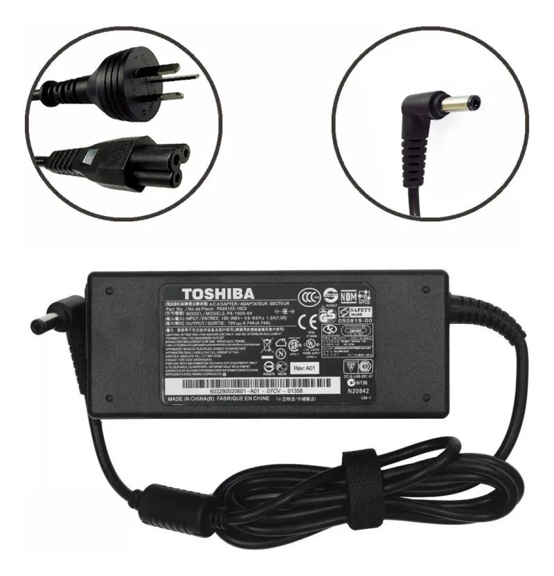 Cargador Toshiba L45 L55 L50 L70 L75 L40 Pa-3516u Pa1650 Original 19v 4.74a 90w 5,5x2,5mm