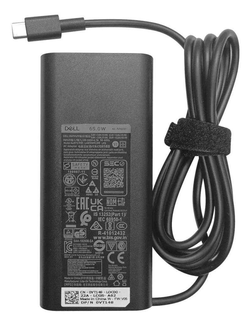 Cargador Dell Usb C Xps 13 Inspiron 14 7400 Original 20v 3.25a 65w Ficha Tipo C