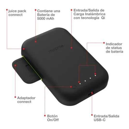 Cargador Inalámbrico Portátil Mophie Juice Pack Connect