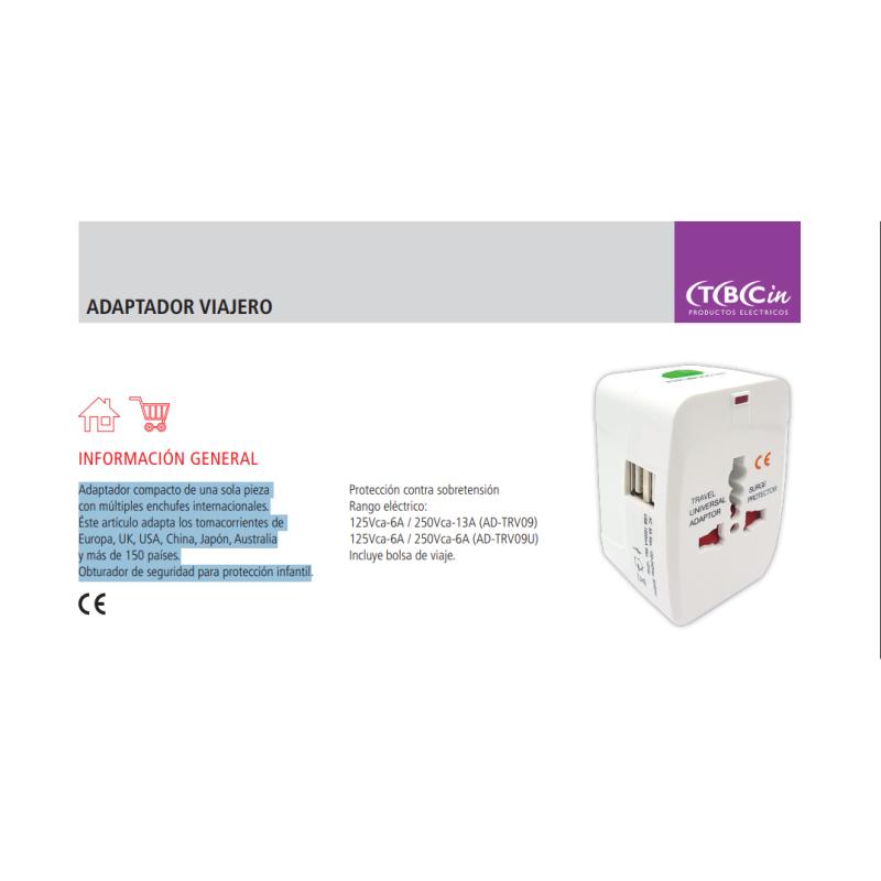 Adaptador Viajero TBCin AD-TRV09U