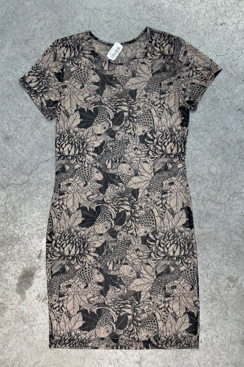Vestido manga corta tul pez
