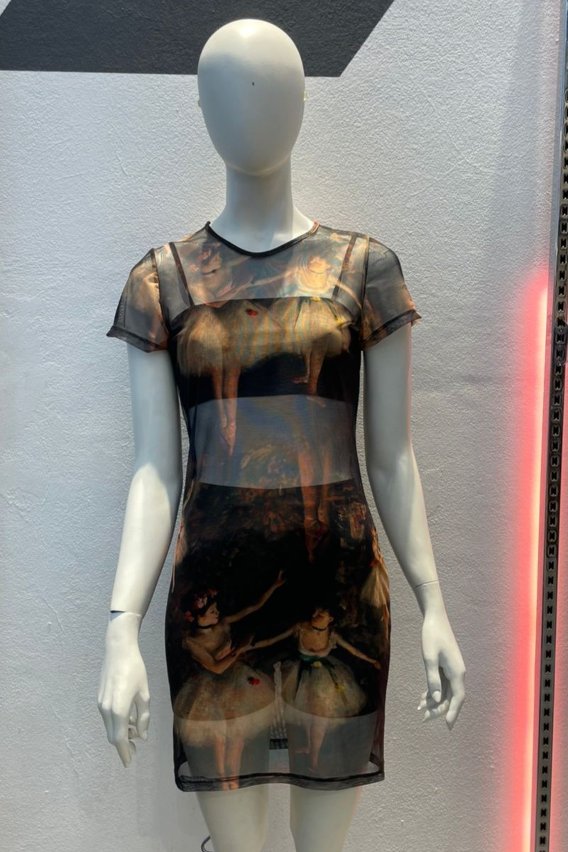 Vestido manga corta tul Dance
