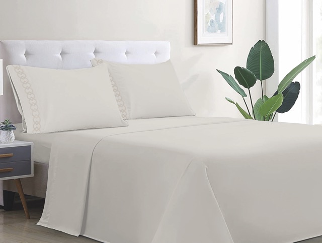 JUEGO DE SÁBANAS LUJOSA COTTON TOUCH 800H CON FUNDA BORDADA TEKA