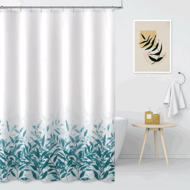 Cortina de Baño Teflón con 12 Ganchos Metálicos - Campomayo