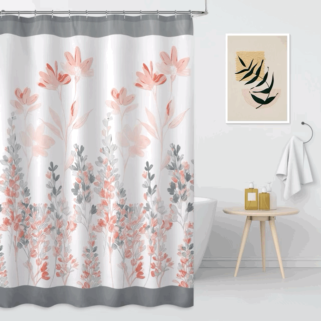 Cortina de Baño Teflón con 12 Ganchos Metálicos - Campomayo