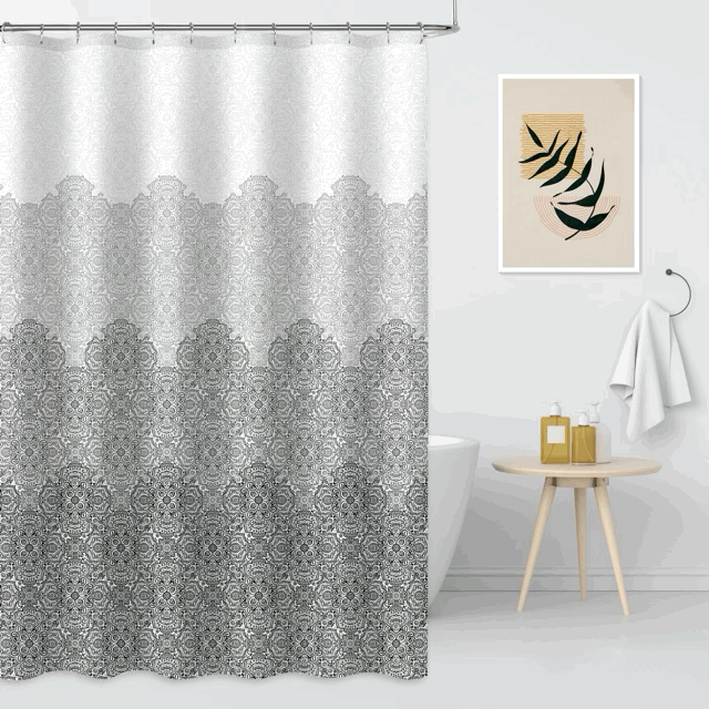 Cortina de Baño Teflón con 12 Ganchos Metálicos - Campomayo