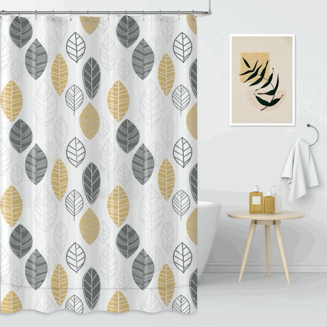 Cortina de Baño Estampada con 12 Ganchos Metálicos - Campomayo