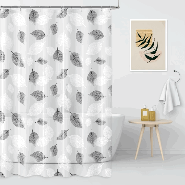 Cortina de Baño Estampada con 12 Ganchos Metálicos - Campomayo