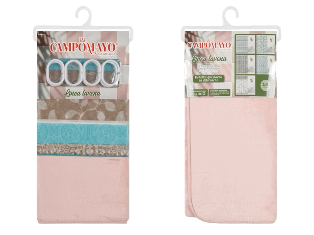 Set Cortina de Baño con Alfombra Memory y 12 Ganchos - Campomayo