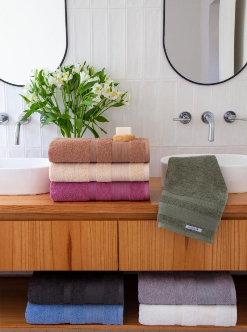 JUEGO TOALLA Y TOALLÓN ARCO IRIS 600G PREMIUM