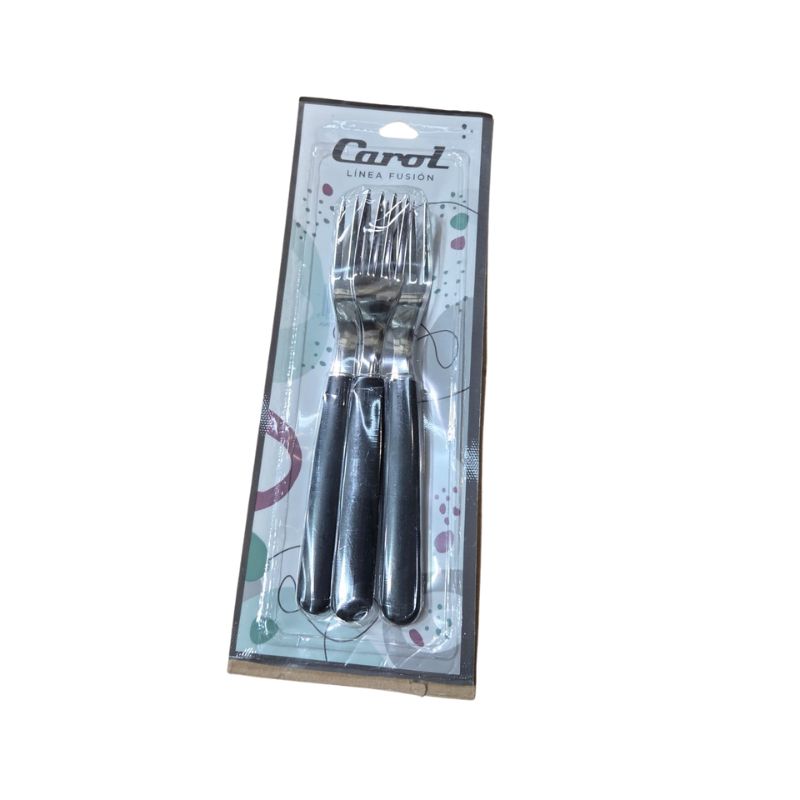 SET X3 TENEDORES MANGO PLÁSTICO CAROL