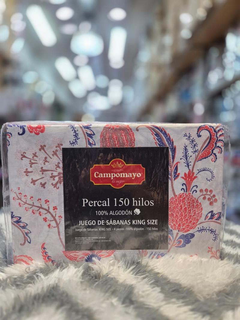 JUEGO DE SÁBANAS PERCAL 100% ALGODÓN KING SIZE CAMPOMAYO