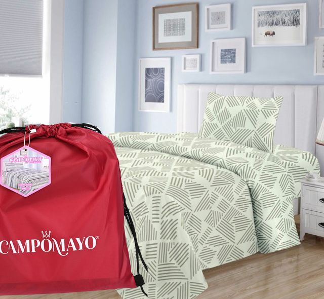 JUEGO DE SÁBANAS COTTON TOUCH 600H CON MOCHILA DE REGALO- 2 1/2 PLAZAS
