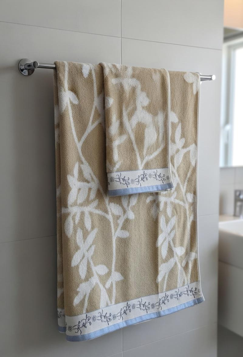 Juego de Toalla y Toallón Jackard 600G Estampado con Guarda - Teka