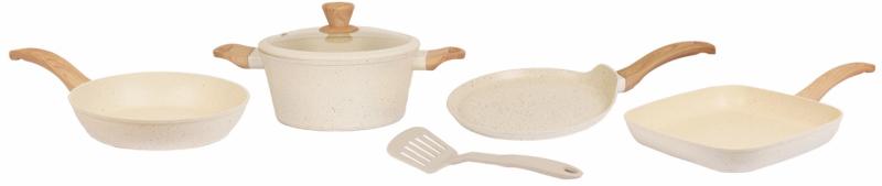 SET BATERÍA X5 GRANDE EN CAJA CON ESPATULA ANTIADHERENTE CAROL LÍNEA INDUCCIÓN