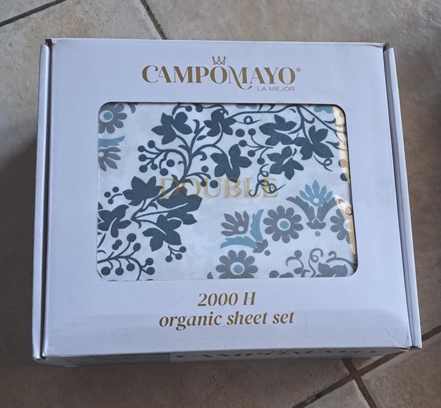 JUEGO DE SÁBANAS 2000H EN CAJA ORGÁNICA CAMPOMAYO