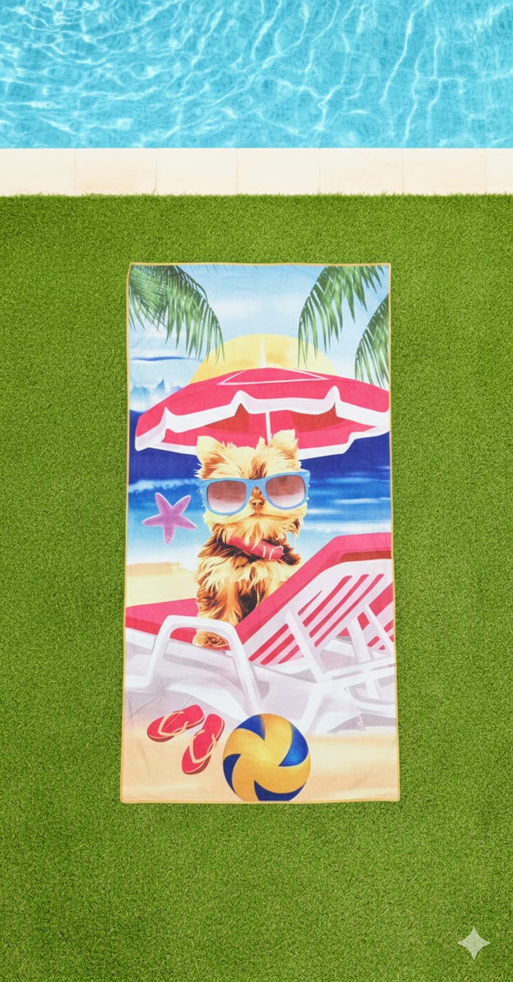 TOALLÓN PLAYERO  ESTAMPADO TEKA