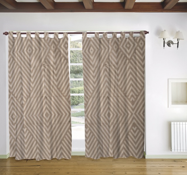 CORTINA TROPICAL ESTAMPADA LARGA 2 PAÑOS