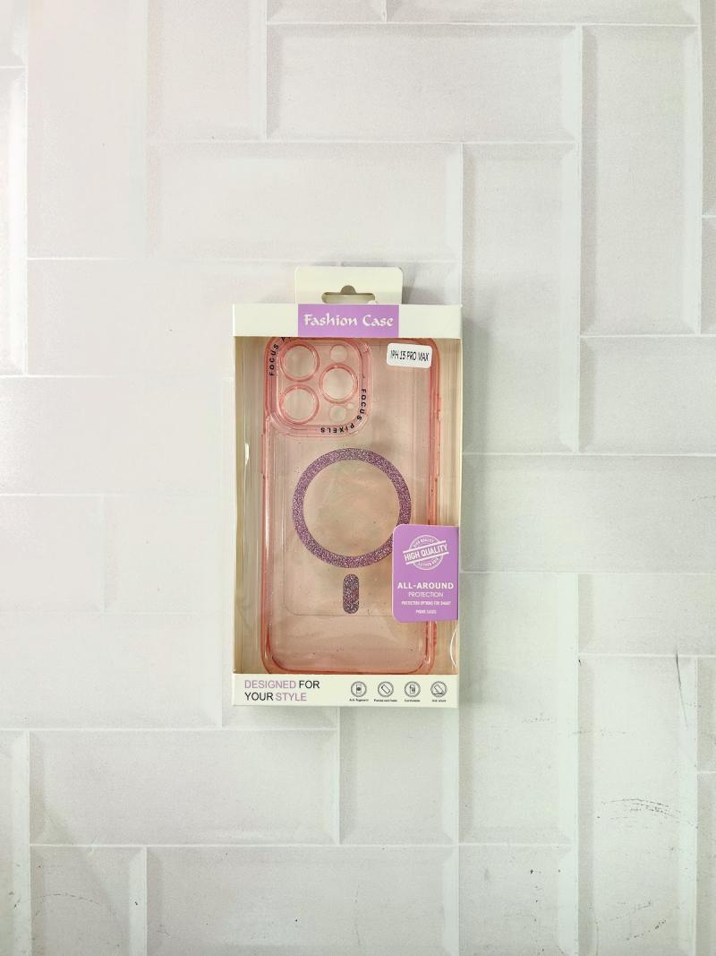 FUNDA TRANSPARENTE BRILLO CON MAGSAFE Y EMPAQUE IPH 14 