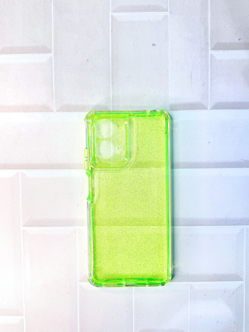 FUNDA TRANSPARENTE CON BRILLOS MOTO G04