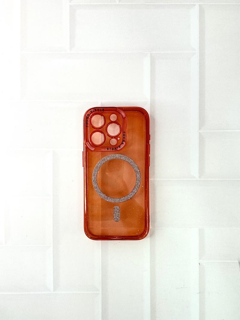 FUNDA TRANSPARENTE BRILLO CON MAGSAFE Y EMPAQUE IPH 17 PRO